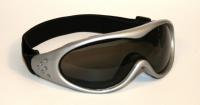 Ski and Snowboard Goggles Silver, Smoke-Tinted Lenses