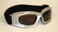 Ski and Snowboard Goggles, Silver, Smoke Tinted Lenses