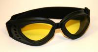 Motorcycle Goggles Black, Yellow Tinted Lenses