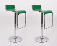 2 x Barstool green height adjustable by gas lift action -