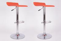 2 x Design Barstool orange, height adjustable, seat rotates 360� - 