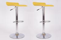 2 x Design Barstool yellow, height adjustable, seat rotates 360� - 