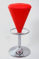 Barstool red height adjustable round and conical seat comfortably padded - 