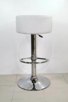 Barstool white height adjustable round seat classical comfortably padded - 