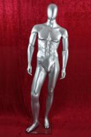 M�nnliche Schaufensterpuppe silber gesichtslos
