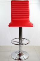 Barstool red height adjustable with padded and stitched backrest - „Ron“