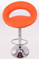 Designer Barstool orange padded height adjustable by gas lift action - 