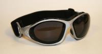 Ski and Snowboard Goggles Silver, Smoke-Tinted Lenses