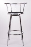 4x Barstool Black Design, Black Padded Seat 