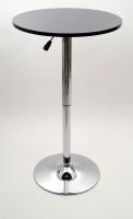 Bistro Table Black, Round Wooden Board, Height-Adjustable- 