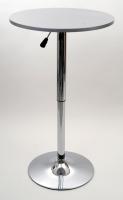 Bistro Table Silver, Round Wooden Board, Height-Adjustable- 
