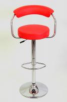 Designer Barstool  red height adjustable by gas lift action –