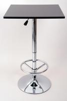 Bistro Table, Black, Footrest, Square Wooden Board, Height-Adjustable-