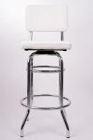 4x Barstool White, padded, chorme 