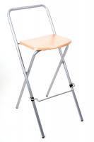 6x Folding Chair, wood-colour, Simple Design 