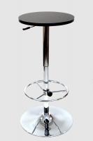 Bistro-Tisch schwarz grau, runde Holzplatte, h�henverstellbar, 20kg