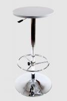 Bistro-Tisch silber grau, runde Holzplatte, h�henverstellbar, 20kg
