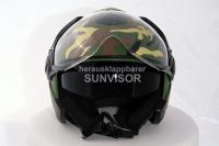 Jet Helmet, Motorcycle Helmet, Sunvisor - Camouflage, Size S