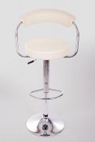 Designer Barstool  creme-coloured height adjustable by gas lift action –
