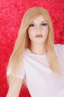 Blonde Per�cke Echthaar 46cm