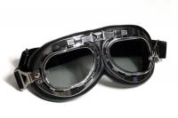 Motorradbrille Classic, schwarz mit Smoke-get�nten Gl�sern