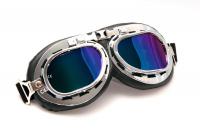 Motorradbrille Classic, schwarz mit Rainbow-get�nten Gl�sern