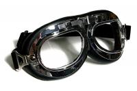 Motorradbrille Classic, schwarz mit silbernen Gl�sern