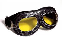 Motorradbrille Classic, schwarz mit gelb get�nten Gl�sern