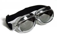 Motorcycle Goggles Classic, Silver Lenses