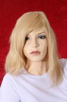Blonde schulterlange Echthaarper�cke 20 cm