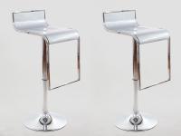 2 x Barstool silver height adjustable by gas lift action – 