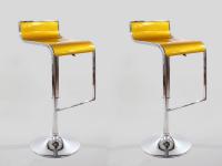 2 x Barstool gold height adjustable by gas lift action - 