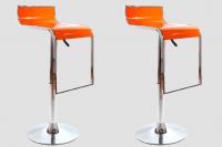 2 x Barstool orange height adjustable by gas lift action – 