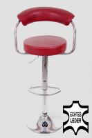 Designer Barstool wine red REAL LEATHER height adjustable by gas lift action