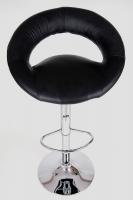 Designer Barstool  black REAL LEATHER height adjustable by gas lift action - 