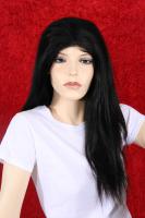 Schwarze Echthaarper�cke f�r Damen aus Indian Remy Hair, handgekn�pft