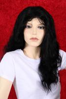 Schwarze, handgekn�pfte, wellige Echthaarper�cke f�r Damen