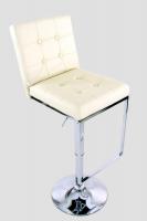 Design Bar Stool, Height Adjustable, Milk White - 