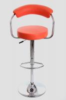Designer Barstool orange height adjustable by gas lift action