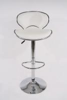 Designer Barstool  white padded height adjustable by gas lift action - 