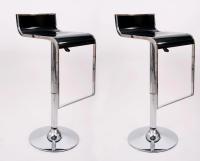 2 x Barstool  black height adjustable by gas lift action - 