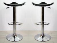 2x Design Barhocker schwarz h�henverstellbar mit ergonomisch geformtem Sitz - 