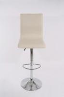 Barstool creme height adjustable with backrest swivel seat top - 
