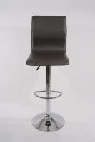 Barstool brown height adjustable with backrest swivel seat top - 