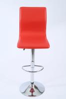 Barstool red height adjustable with backrest swivel seat top - 