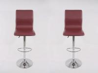 2 x Barstool winered height adjustable with backrest swivel seat top - 