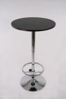 Bistro-Tisch schwarz, Holzplatte rund, Fu�st�tze- 