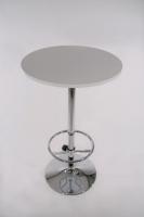 Bistro-Tisch silber, Holzplatte rund, Fu�st�tze- 