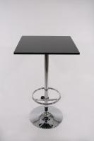 Bistro-Tisch schwarz, Holzplatte quadratisch, Fu�st�tze- 