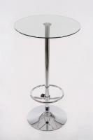 Bistro-Tisch transparent, Glasplatte rund, Fu�st�tze- 